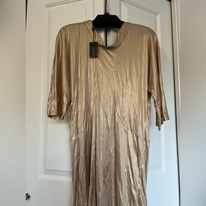 BCBGMaxAzria Metallic Jersey Dress Size L